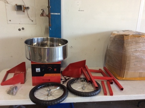 VEVOR 21" Commercial Cotton Candy Machine with Cart 110V Stainless Steel - E-Comm Return, Powers On Not Tested Further  - Lot 313