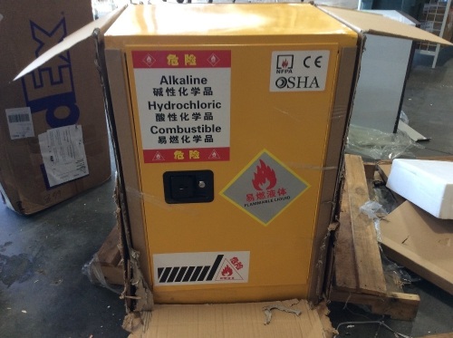 Yellow Safety Cabinet for Flammable Liquids - Appears New with Cosmetic Damage - Lot 318