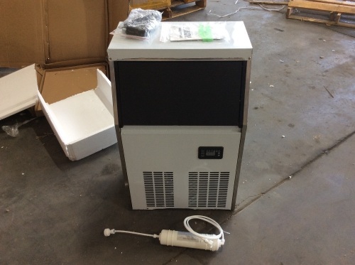 VEVOR 110V Commercial Ice Maker 120-130LBS/24H with 33LBS Bin Automatic Operation - E-Comm Return, Unknown Condition   - Lot 1196