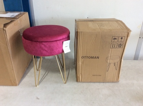 Pink Storage Ottoman - Appears New - Lot 425