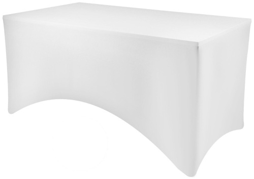 Lot of (20) 6ft Rectangular Stretch Tablecloth Cover With Feet Pockets White - Appear New  - Lot 528