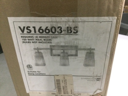 Feiss VS16603-BS Clayton Glass 3-Light Vanity Light - New - Lot 832