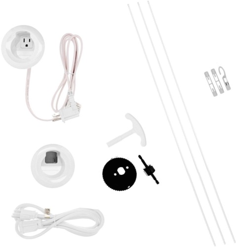 Legrand Wiremold In-Wall Flat Screen TV Power and Cable Concealment Grommet Kit, White - New  - Lot 122