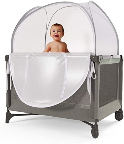 Nahbou Baby Popup Crib Net and Crib Cover - Appears New  - Lot 1177