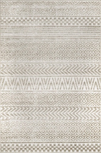 nuLOOM Sundaze Raised Tribal Bands Indoor/Outdoor Area Rug, 8' 10" x 12', Beige - Appears New  - Lot 358