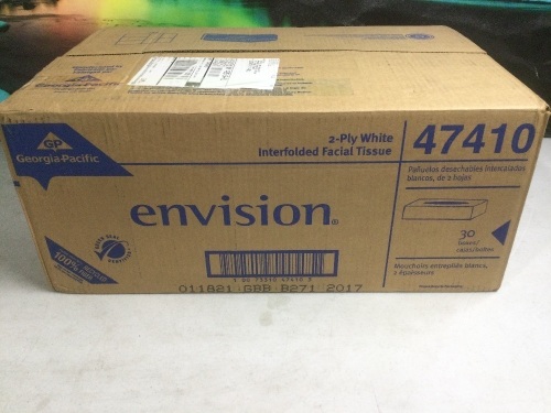 Case of 2-Ply White Interfolded Facial Tissue, 30 Boxes - New - Lot 885