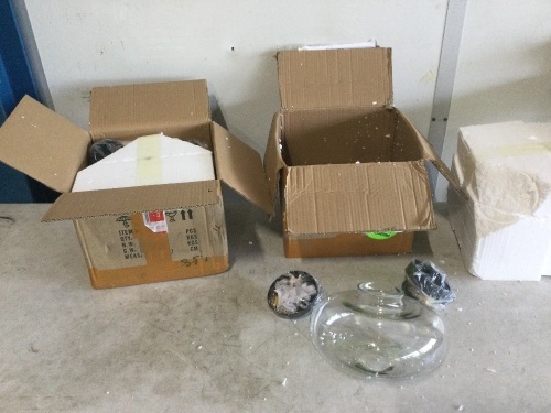 Lot of (2) Pendant Lights with Glass Shades. Appear New - Lot 570
