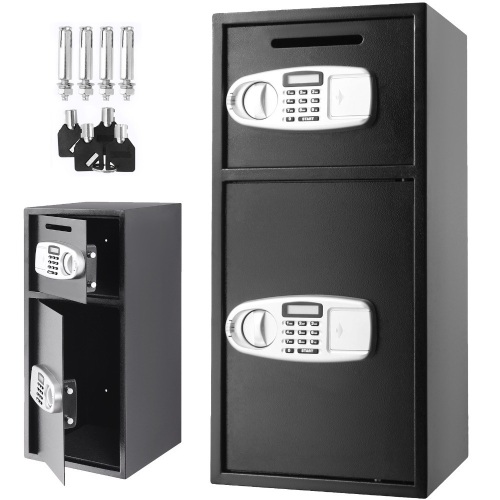 VEVOR Large Double Door Security Safe Box Steel Safe Box Strong Box with Digital Lock for Money Gun Jewelry Black. Appears New - Lot 112