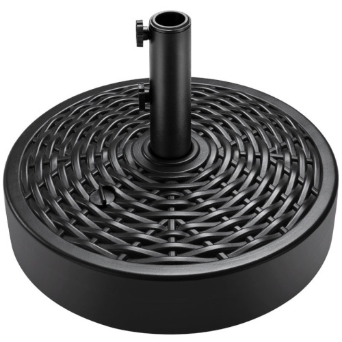 Plastic Faux Wicker Patio Umbrella Base Accessory w/ 2 Adjustment Knobs - Lot 3044
