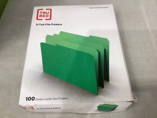 TruRed 3 Tab File Folders, E-Comm Return - Lot 115