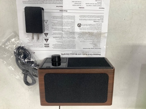 Desktop Clock Radio, W/ Wireless Charging Pad, Untested, Appears New - Lot 226