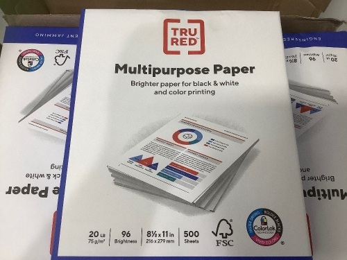 Lot of (9) TruRed Multipurpose Paper, Appears New - Lot 150