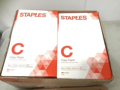Lot of (8) Staples Legal Copy Paper, Appears New - Lot 183