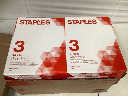 Box of 3 Hole Pre Punched Copy Paper, Appears new - Lot 383