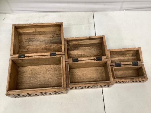 Lot of (3) Wooden Boxes, Appears New - Lot 300