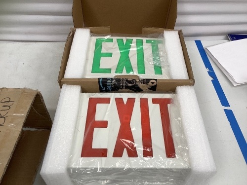 Lot of (4) Exit Signs, Untested, E-Comm Return - Lot 47