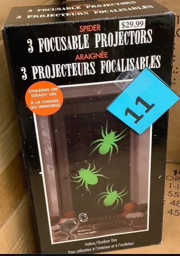 Spider Projector Lights, Set of 3, Indoor/Outdoor Use, 2 Modes - Lot 11
