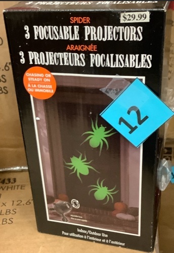 Spider Projector Lights, Set of 3, Indoor/Outdoor Use, 2 Modes - Lot 12