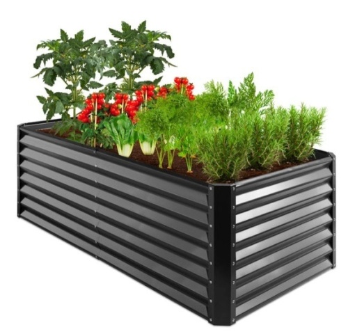 Outdoor Metal Raised Garden Bed for Vegetables, Flowers, Herbs - 6x3x2ft, Gray - Lot 17