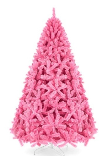 Pink Artificial Fir Christmas Tree w/ Foldable Stand, 6ft - Lot 20