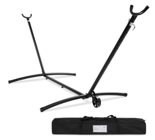 Portable Heavy-Duty Steel Hammock Stand w/ Built-In Wheel, Case - 9ft - Lot 24