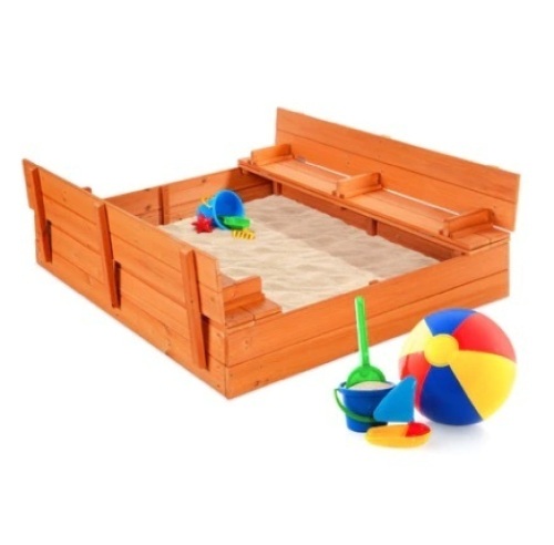 Kids Cedar Sandbox w/ Sand Screen, 2 Benches - 47x47in, Appears New - Lot 25