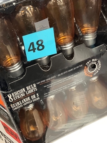 Halloween Decor, 8 Edison Bulb String Lights, Appears New - Lot 48
