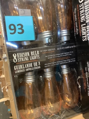 Halloween Decor, 8 Edison Bulb String Lights - Lot 93