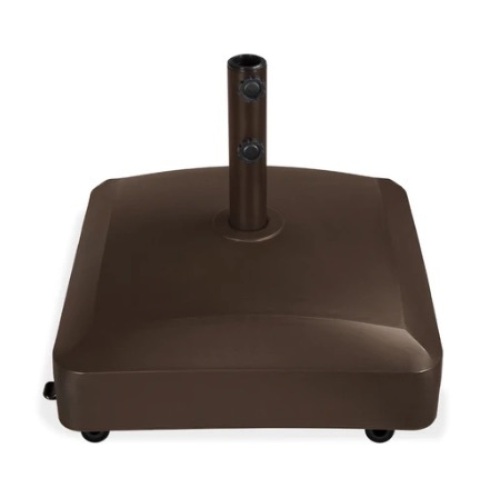 Fillable Mobile Umbrella Base Stand w/ 4 Wheels, 2 Locks, 137lb Capacity, Bronze - Lot 95