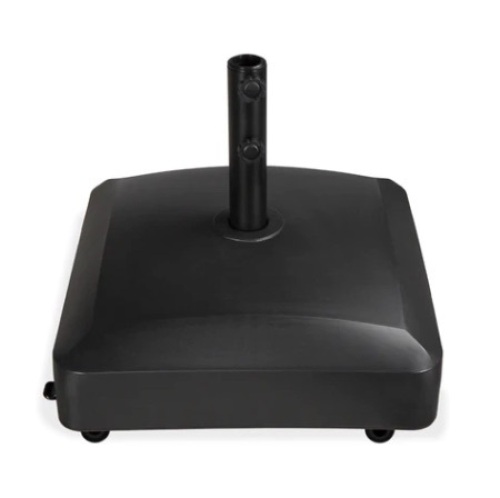 Fillable Mobile Umbrella Base Stand w/ 4 Wheels, 2 Locks, 137lb Capacity, Black - Lot 97