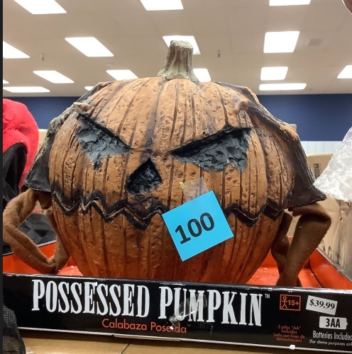 Halloween Decoration, Possessed Pumpkin - Lot 100