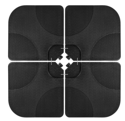 4-Piece Cantilever Offset Patio Umbrella Stand Square Base Plate Set, Black - Lot 122