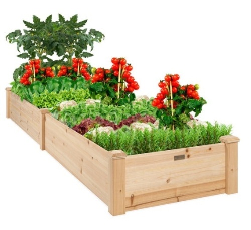 8x2ft Wooden Raised Garden Bed Planter for Garden, Lawn, Yard - Lot 146