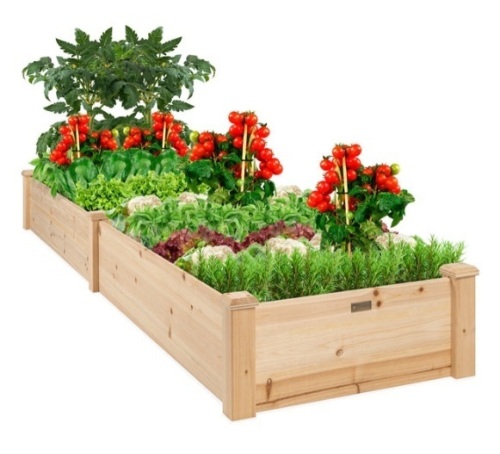 8x2ft Wooden Raised Garden Bed Planter for Garden, Lawn, Yard - Lot 147