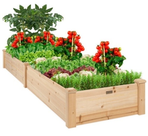 8x2ft Wooden Raised Garden Bed Planter for Garden, Lawn, Yard - Lot 148