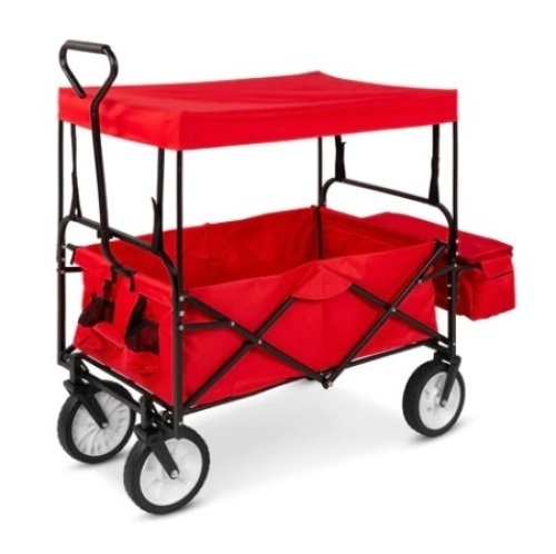 Utility Wagon Cart w/ Folding Design, 2 Cup Holders, Removable Canopy, Color Unknown - Lot 149
