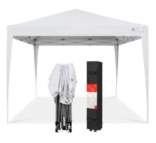 Outdoor Portable Pop Up Canopy Tent w/ Carrying Case, 10x10ft, White - Lot 150
