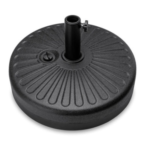 Plastic Patio Umbrella Base Pole Holder Accessory w/ Adjustable Knob, Black - Lot 156