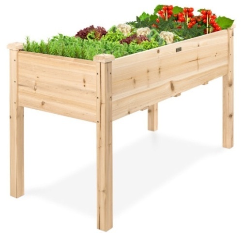 Raised Garden Bed, Elevated Wood Garden Planter Stand, 48x24x30in - Lot 190