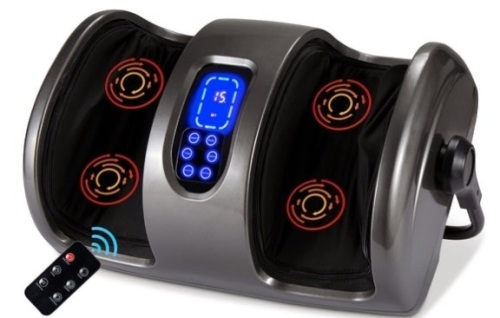Reflexology Shiatsu Foot Massager w/ High-Intensity Rollers, Remote Control, Gray - Lot 196