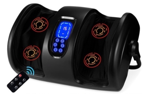 Reflexology Shiatsu Foot Massager w/ High-Intensity Rollers, Remote Control, Satin Black - Lot 204