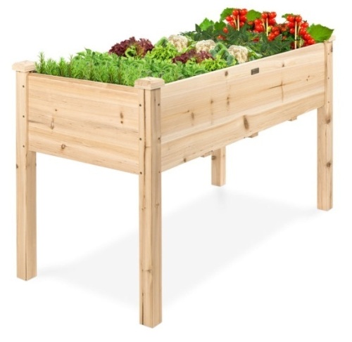 Raised Garden Bed, Elevated Wood Garden Planter Stand, 34x18x30in - Lot 219