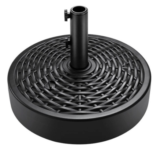 Plastic Faux Wicker Patio Umbrella Base Accessory w/ 2 Adjustment Knobs - Lot 223