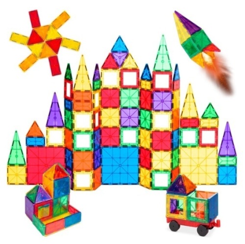110-Piece Kids Magnetic Tiles STEM Construction Toy Building Block Set - Lot 249