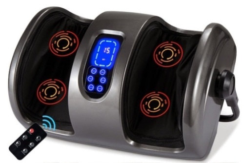 Reflexology Shiatsu Foot Massager w/ High-Intensity Rollers, Remote Control, Gray  - Lot 251