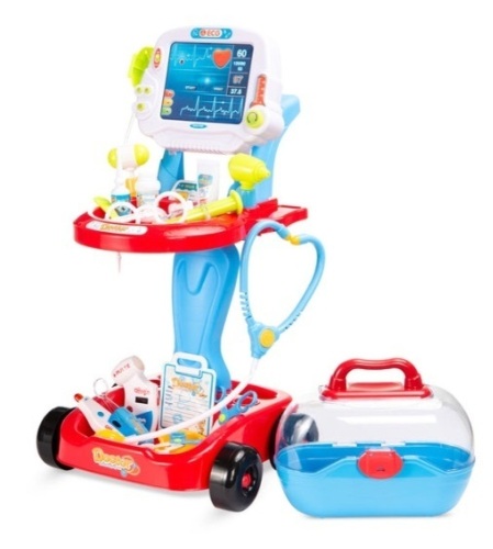 Play Doctor Kit for Kids, Boys & Girls with 17 Accessories, Mobile Cart - Lot 264
