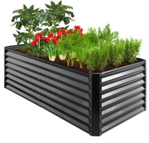 Outdoor Metal Raised Garden Bed for Vegetables, Flowers, Herbs - 6x3x2ft, Gray - Lot 269