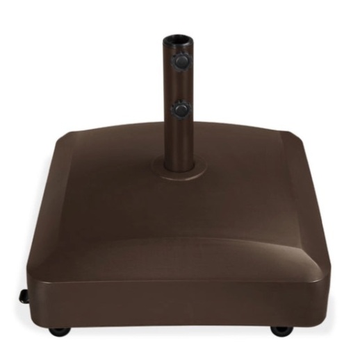 Fillable Mobile Umbrella Base Stand w/ 4 Wheels, 2 Locks, 137lb Capacity, Bronze - Lot 277