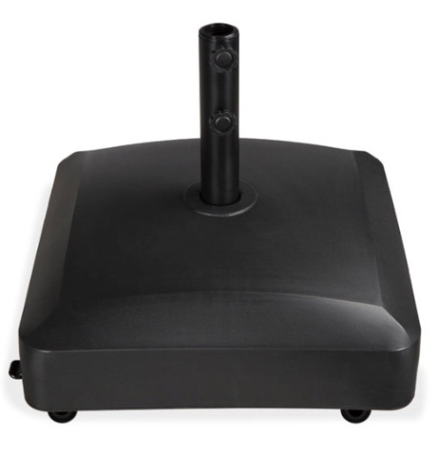 Fillable Mobile Umbrella Base Stand w/ 4 Wheels, 2 Locks, 137lb Capacity, Black - Lot 289