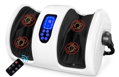 Reflexology Shiatsu Foot Massager w/ High-Intensity Rollers, Remote Control, Pearl White - Lot 308